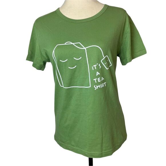 NWT ZAFUL Solid Green Graphic Tee Shirt It’s a Tea Shirt Short Sleeve size M - Picture 3 of 11